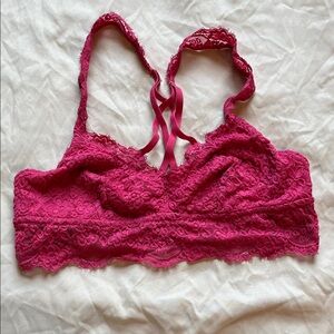 Aerie Vibrant Pink Lace Bralette